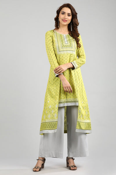 Green Round Neck Layered kurta
