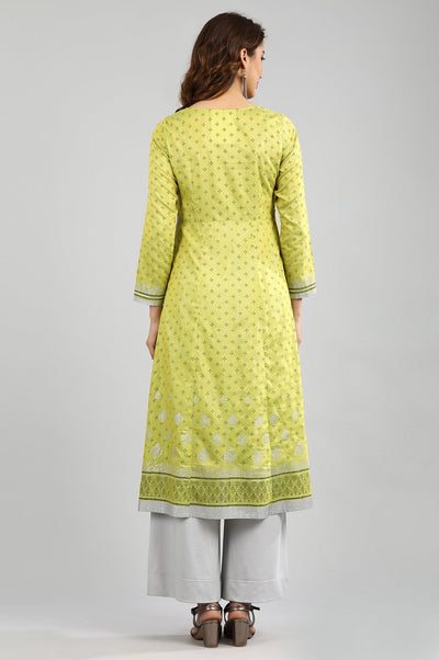 Green Round Neck Layered kurta