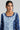 Blue Round Neck Printed kurta