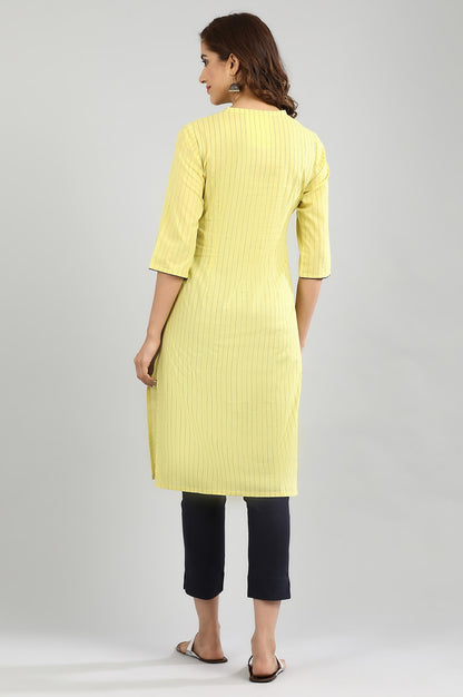 Yellow Straight Printed kurta