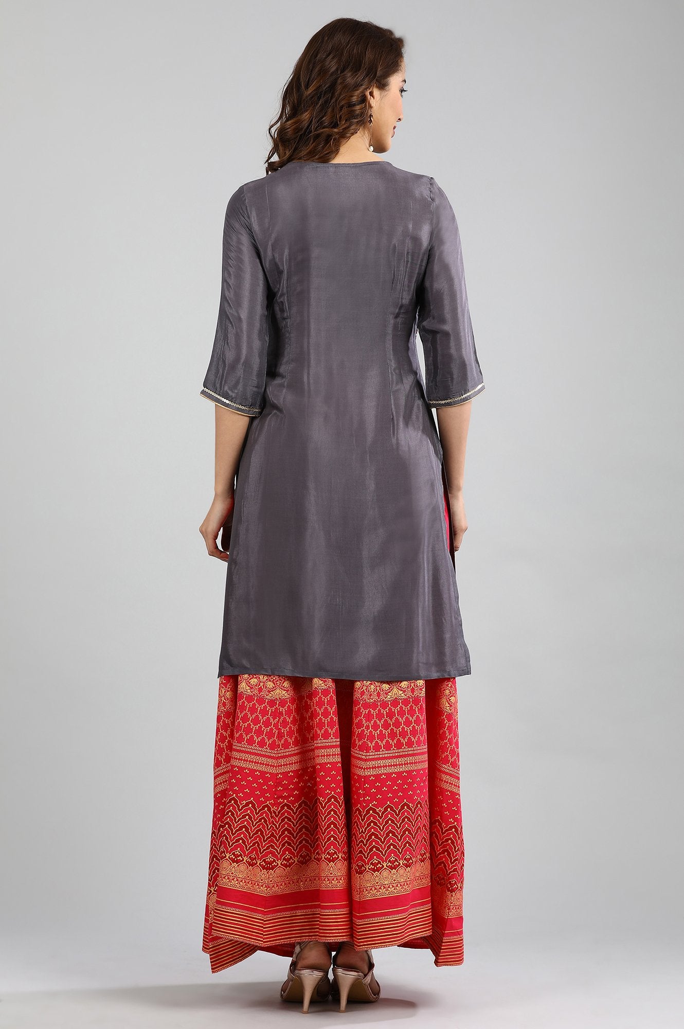 Grey Round Neck kurta