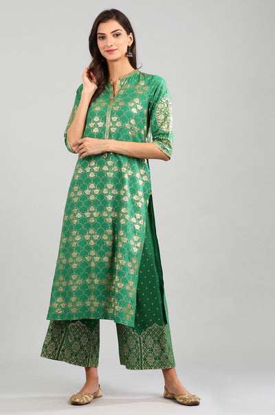 Green Printed Palazzos