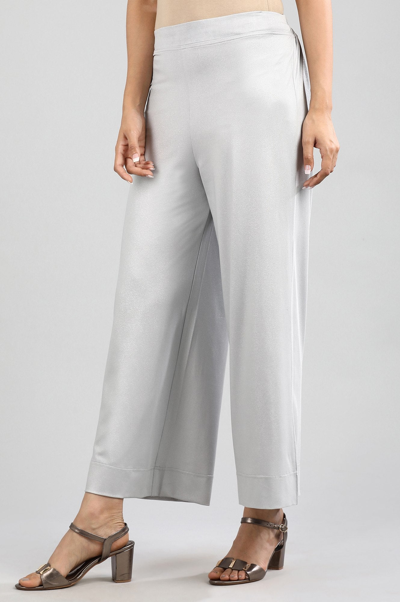 Silver Straight Palazzos