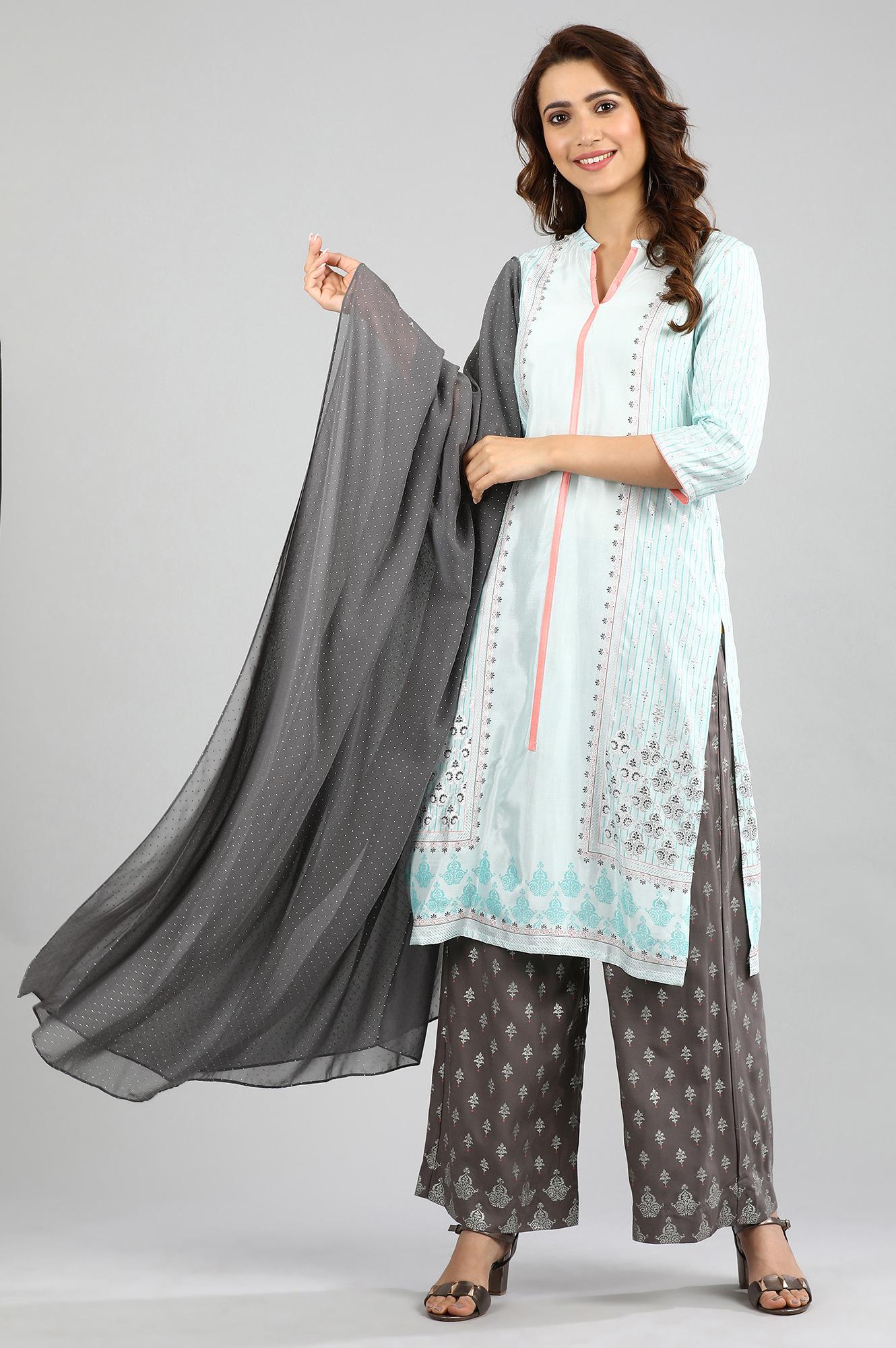 Grey Printed Palazzos