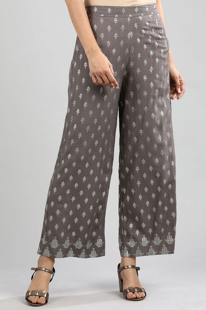 Grey Printed Palazzos