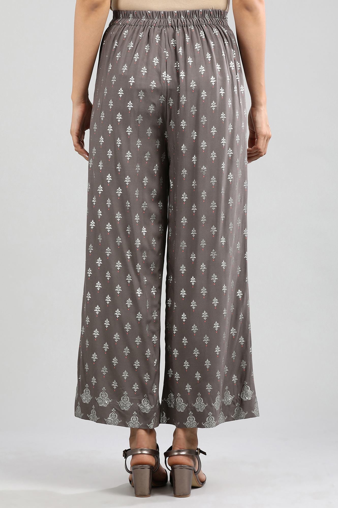 Grey Printed Palazzos