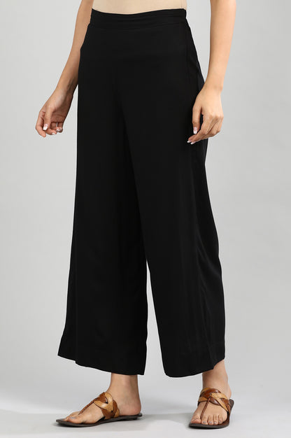 Black Solid Palazzos