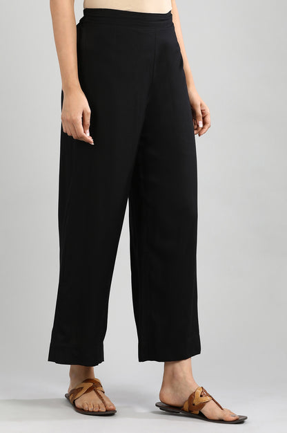 Black Solid Palazzos