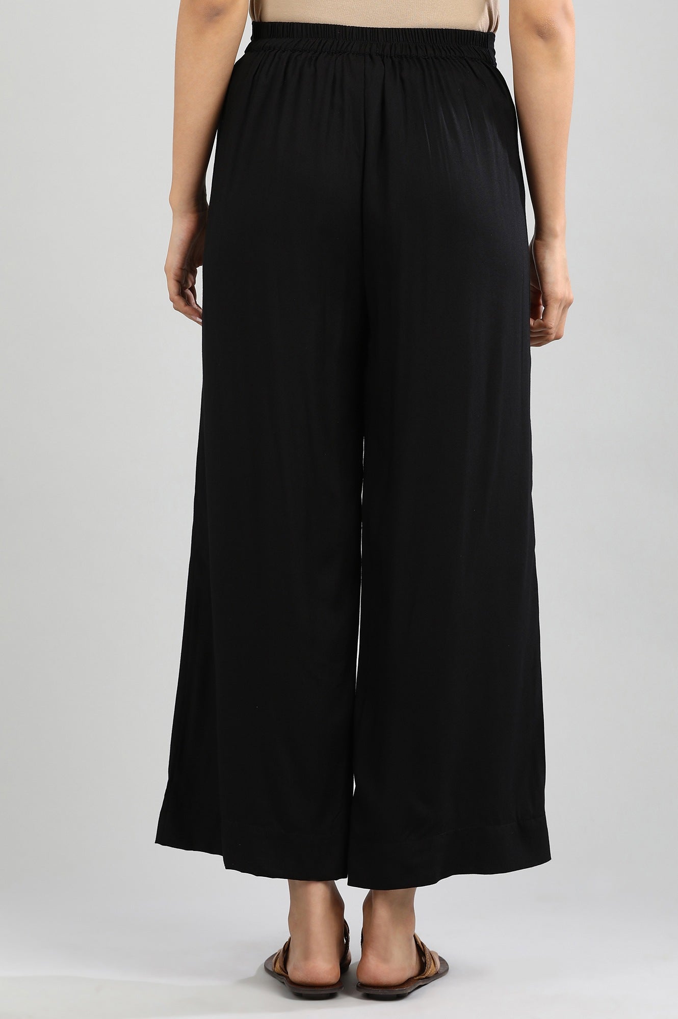 Black Solid Palazzos