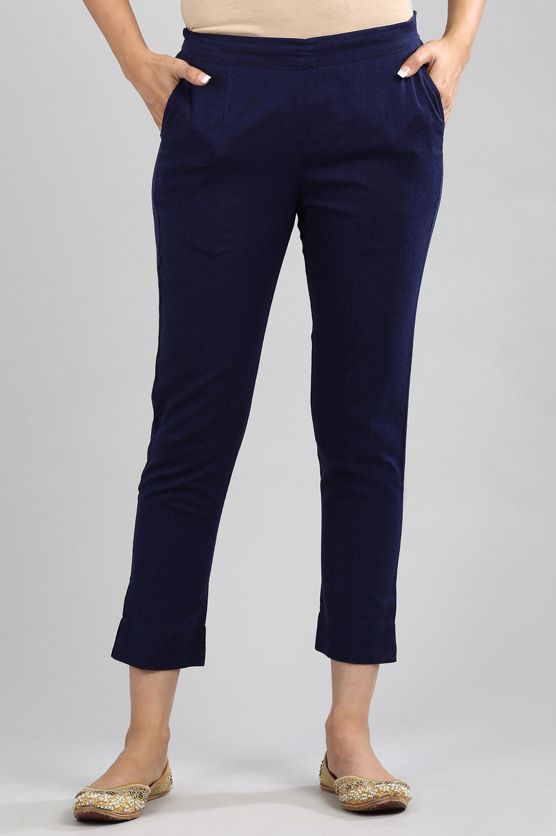 Blue Printed Trousers