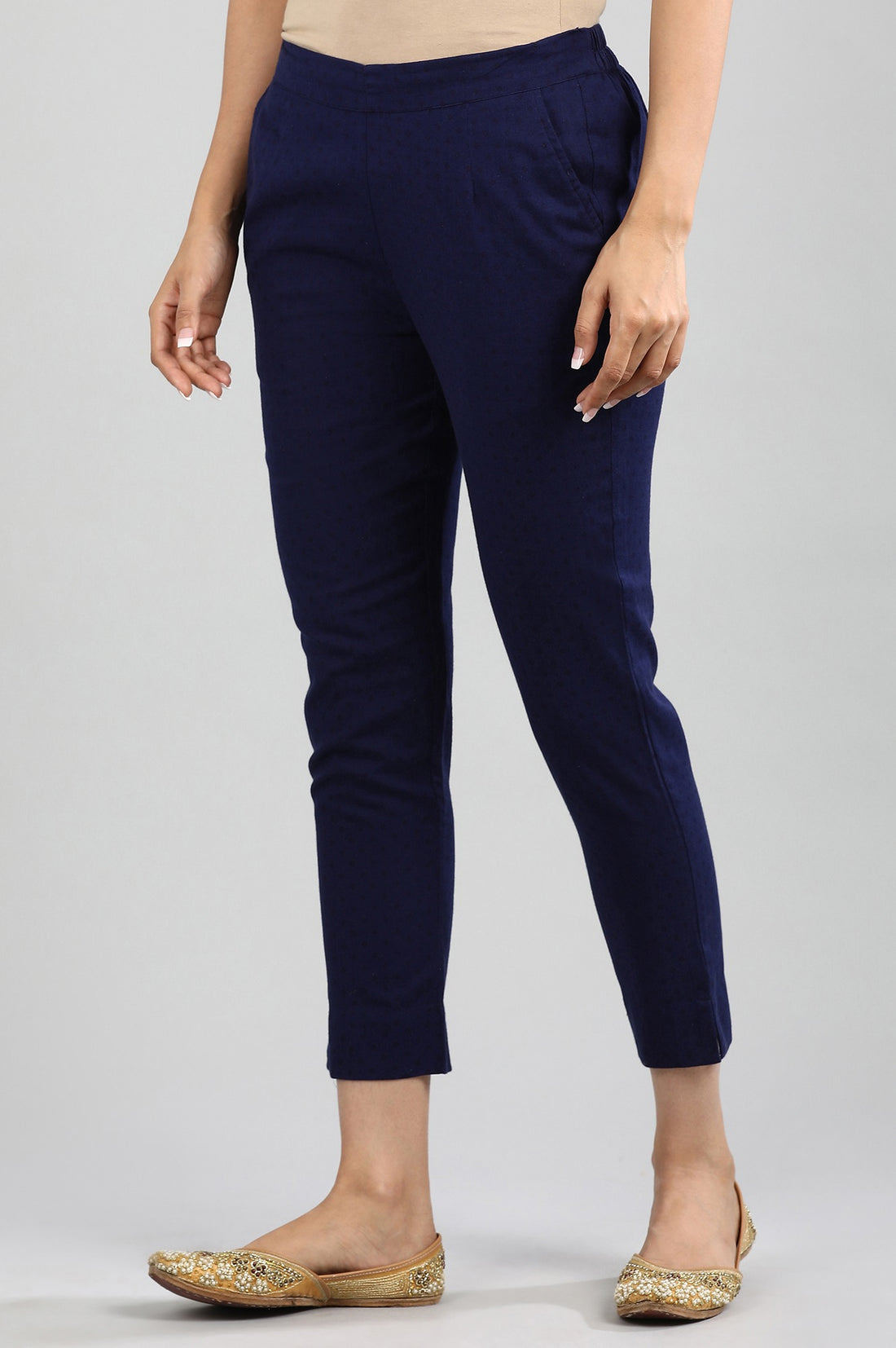 Blue Printed Trousers