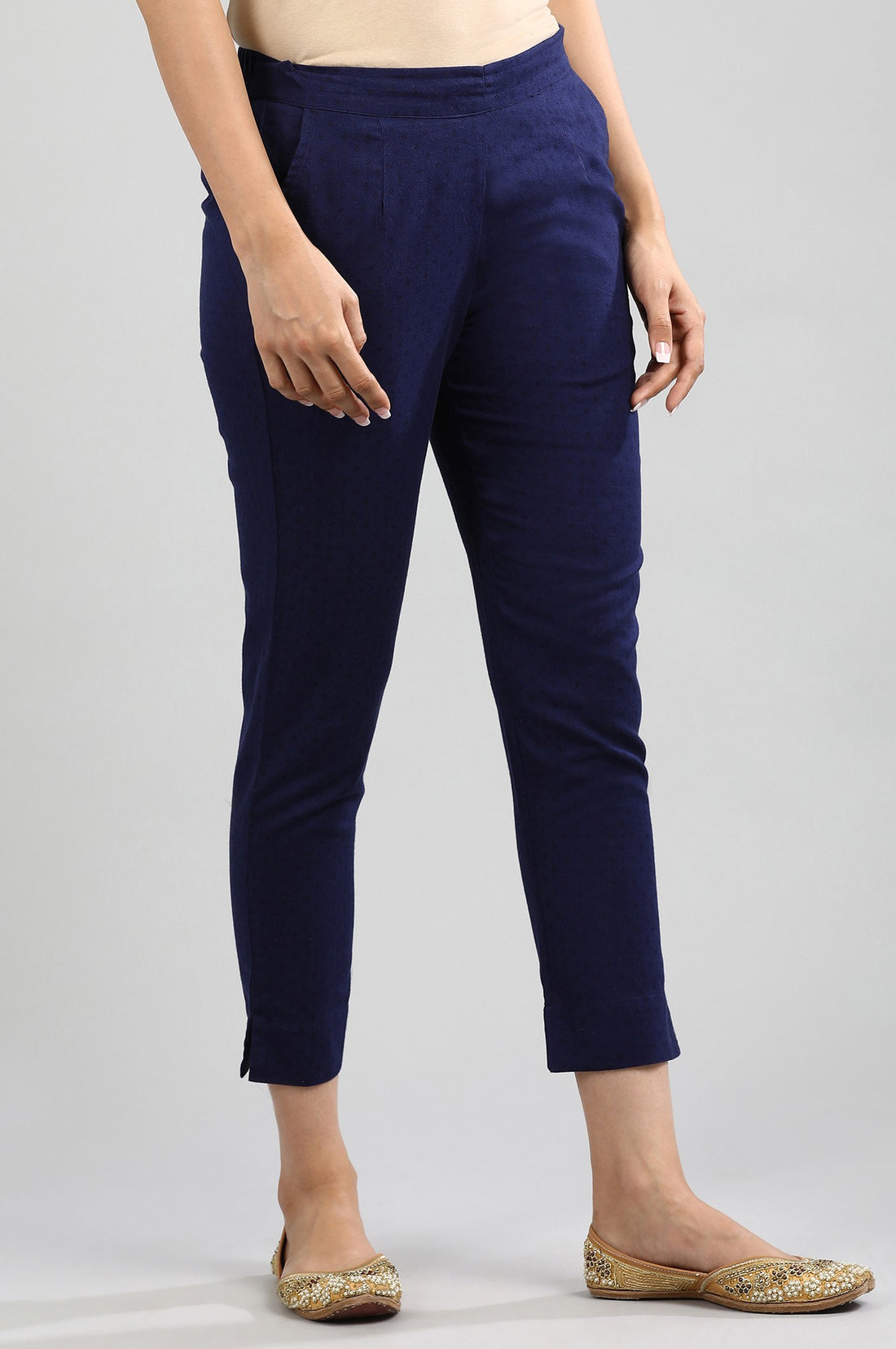 Blue Printed Trousers