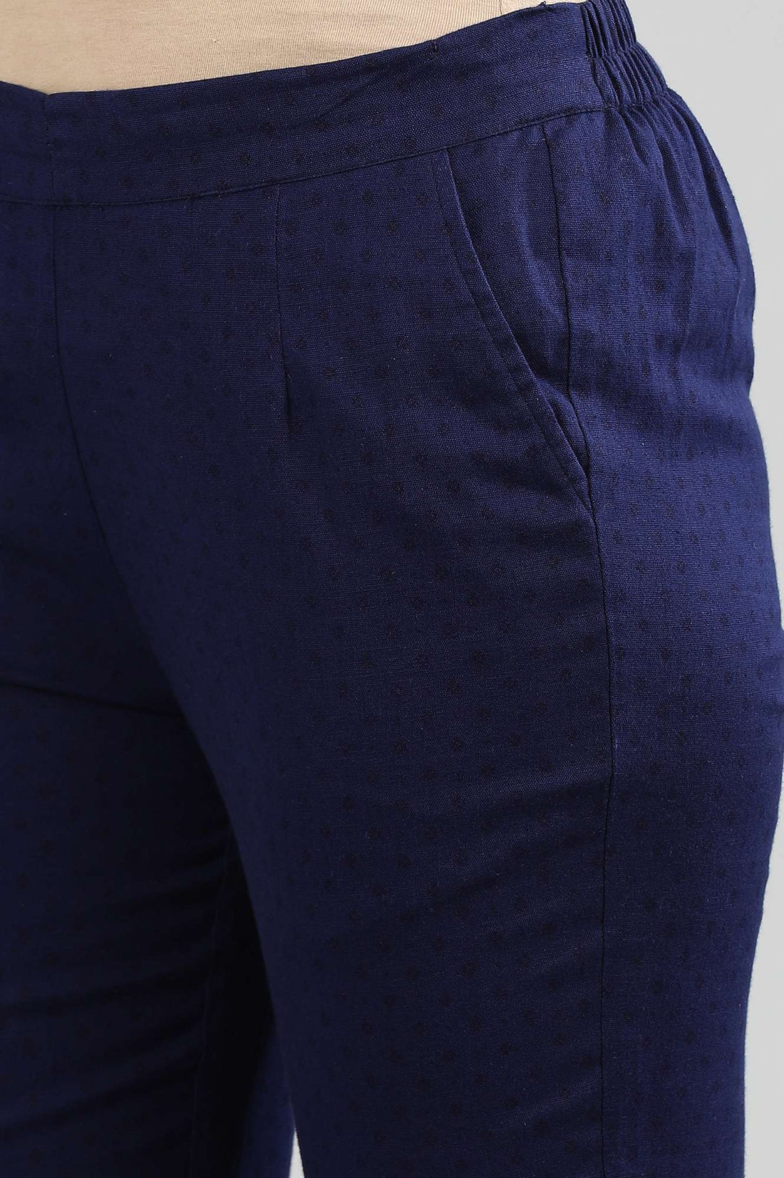 Blue Printed Trousers