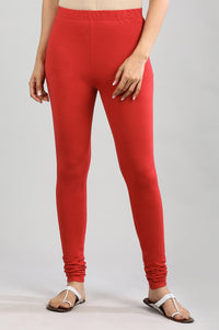 Red Solid Churidar