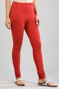 Red Solid Churidar