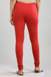 Red Solid Churidar