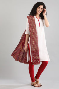 Red Solid Churidar