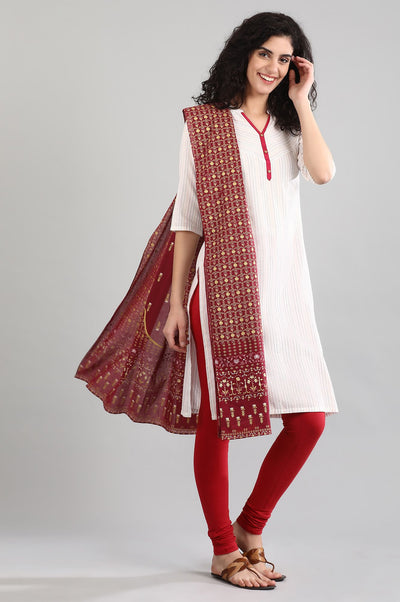 Red Solid Churidar