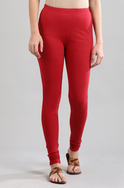 Red Solid Churidar