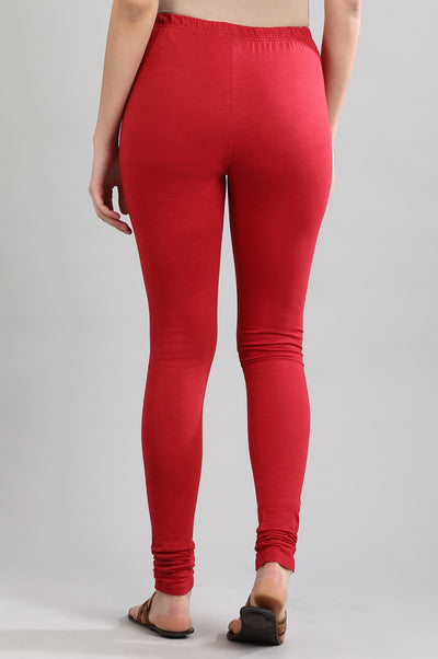 Red Solid Churidar