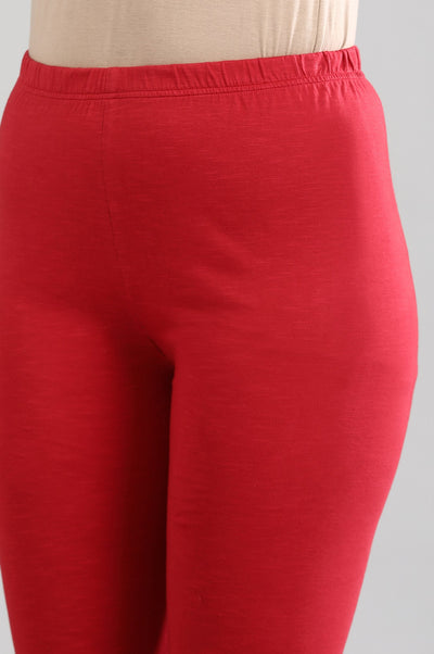 Red Solid Churidar