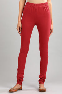 Red Solid Churidar