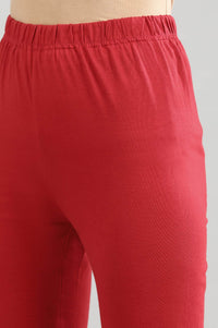Red Solid Churidar
