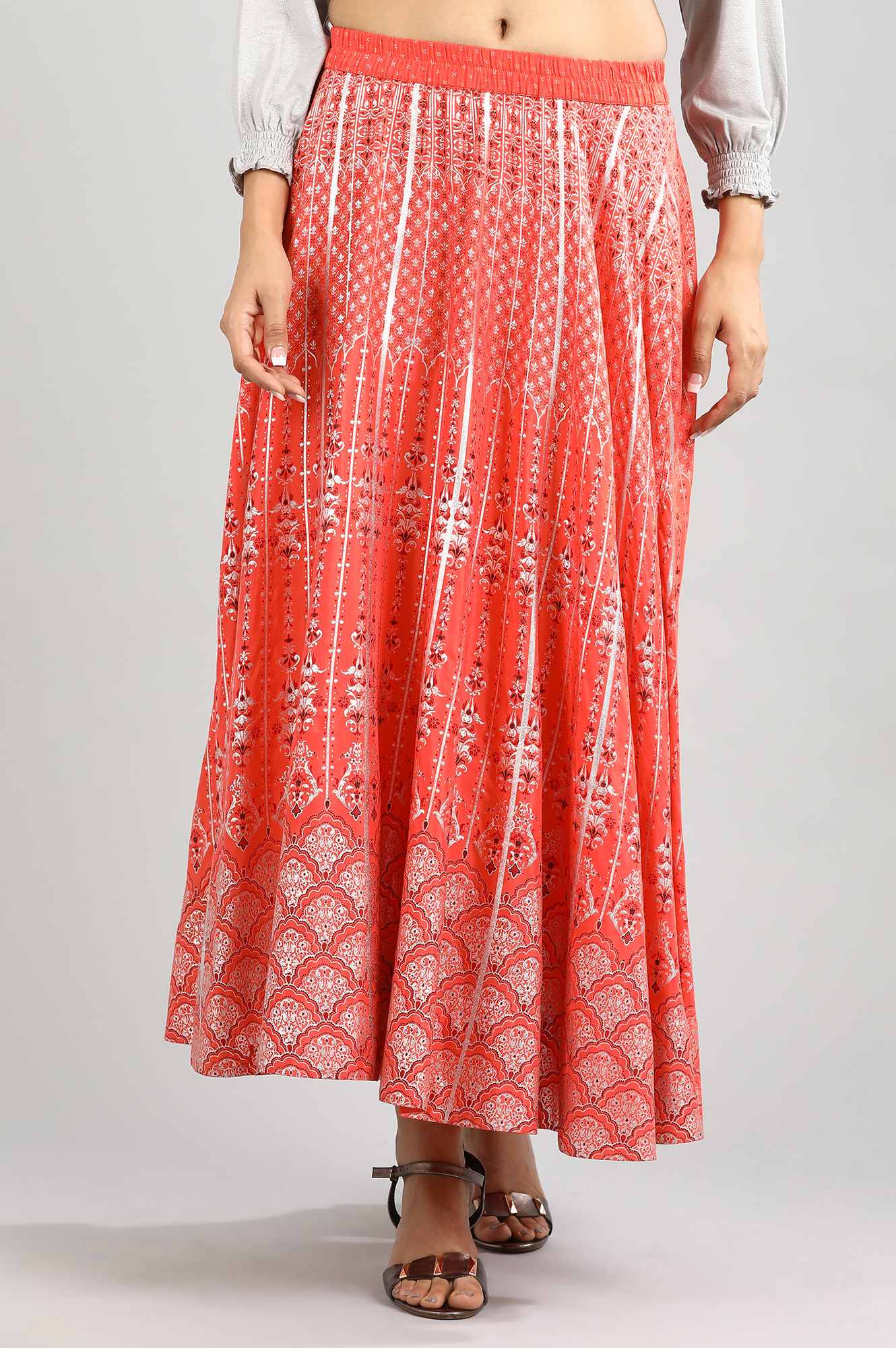 Coral Printed Skirt