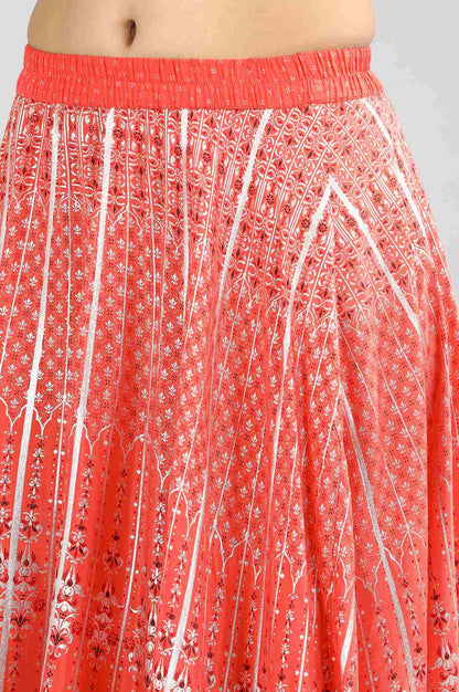 Coral Printed Skirt