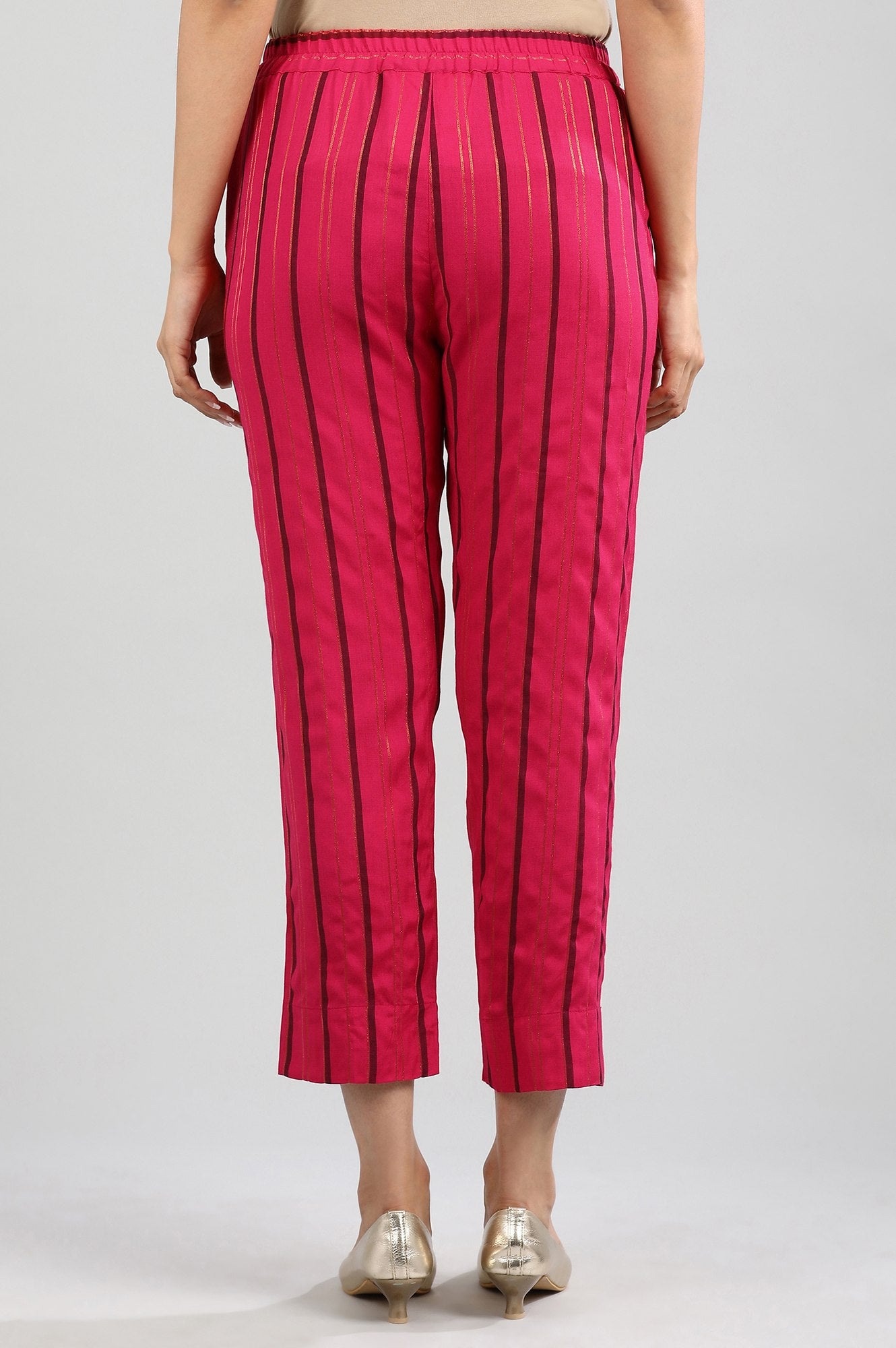 Pink Yarn-dyed Trousers