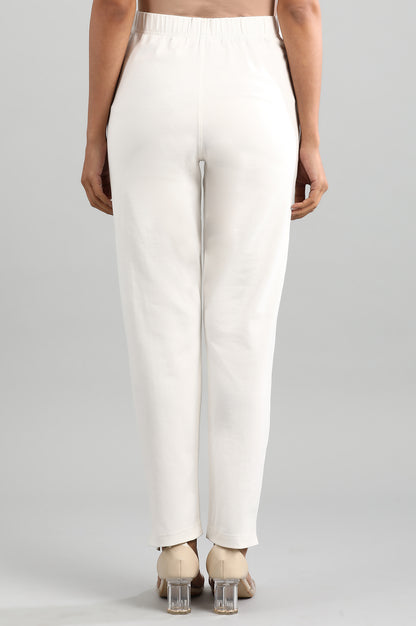 Off-White Solid Pants