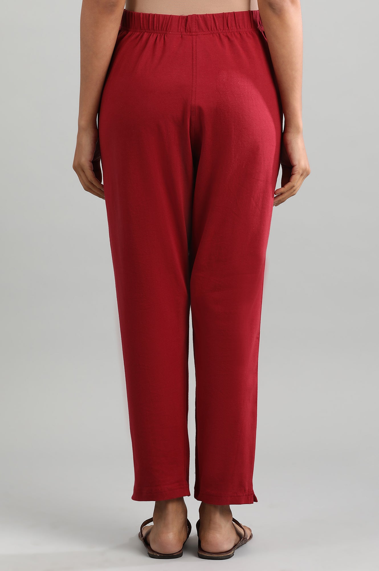 Red Solid Pants