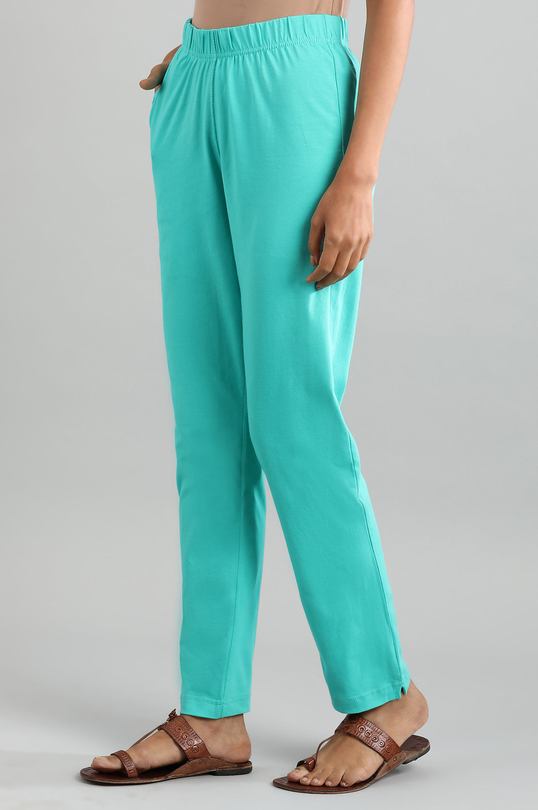 Green Solid Pants