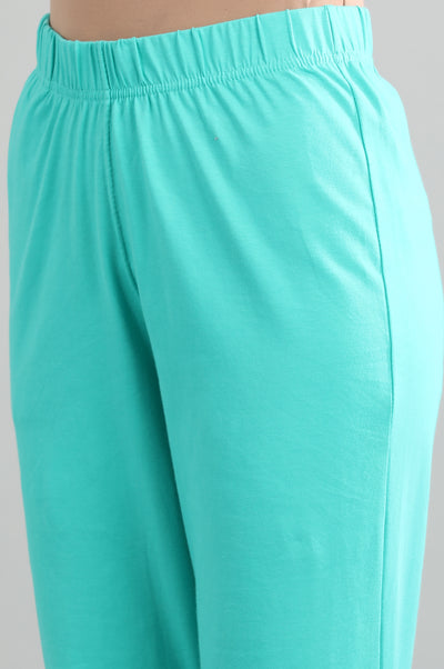 Green Solid Pants