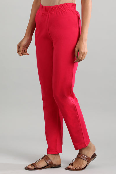 Pink Solid Pants