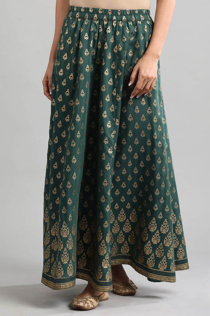 Green Printed Skirt