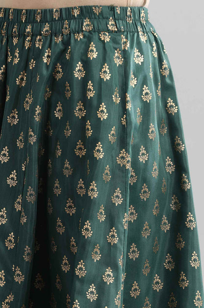 Green Printed Skirt