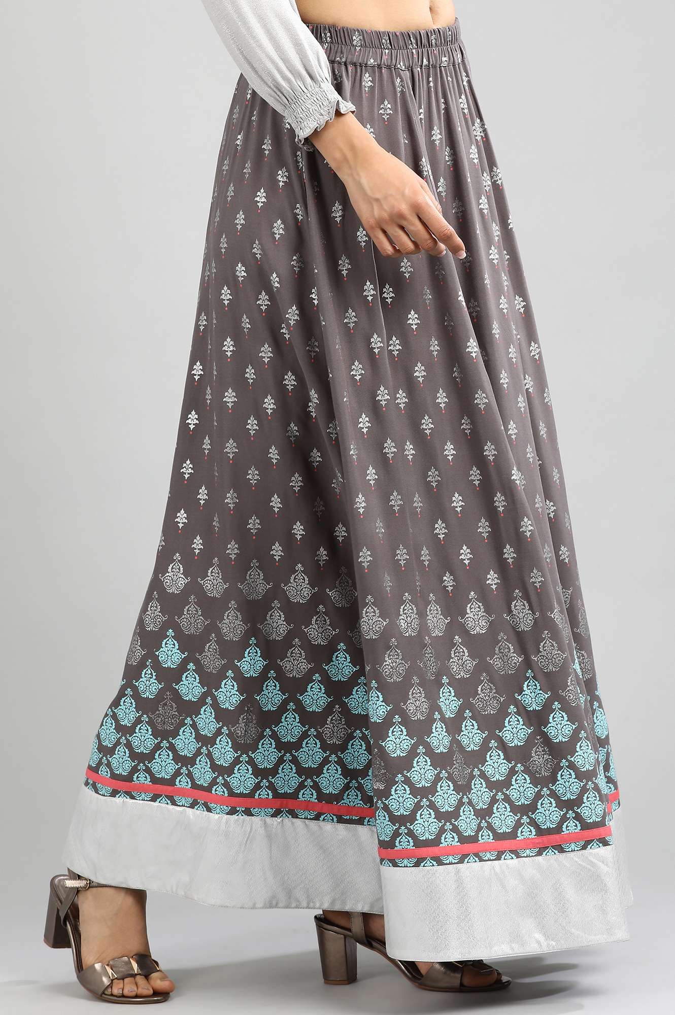 Grey Printed Skirt