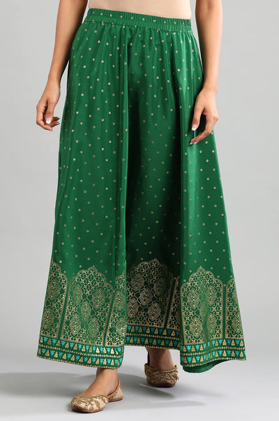 Green Printed Skirt