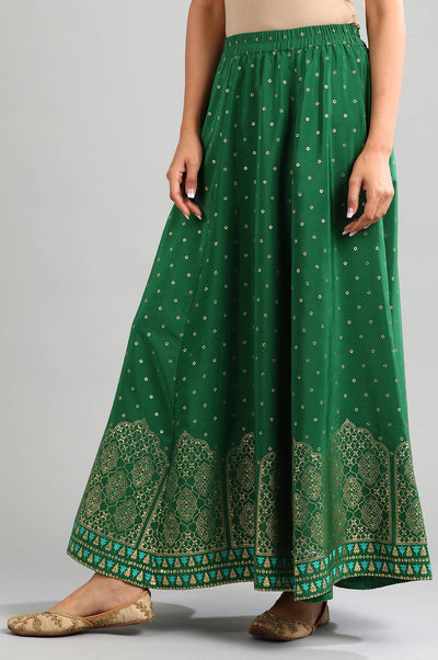 Green Printed Skirt