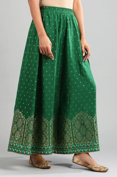 Green Printed Skirt