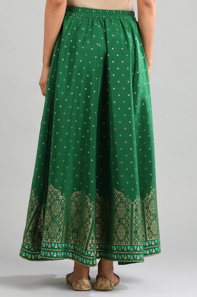 Green Printed Skirt