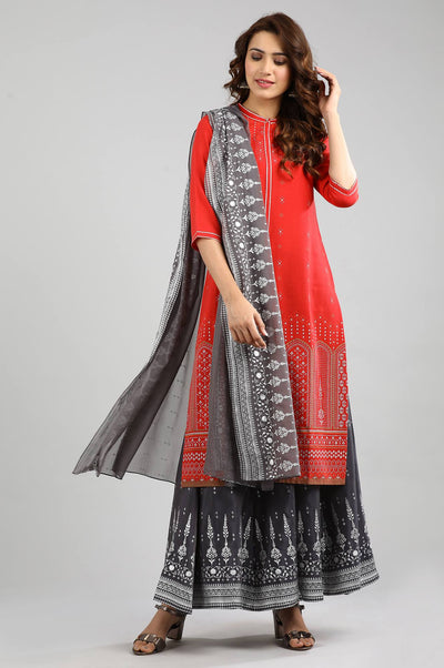 Grey Printed Palazzos