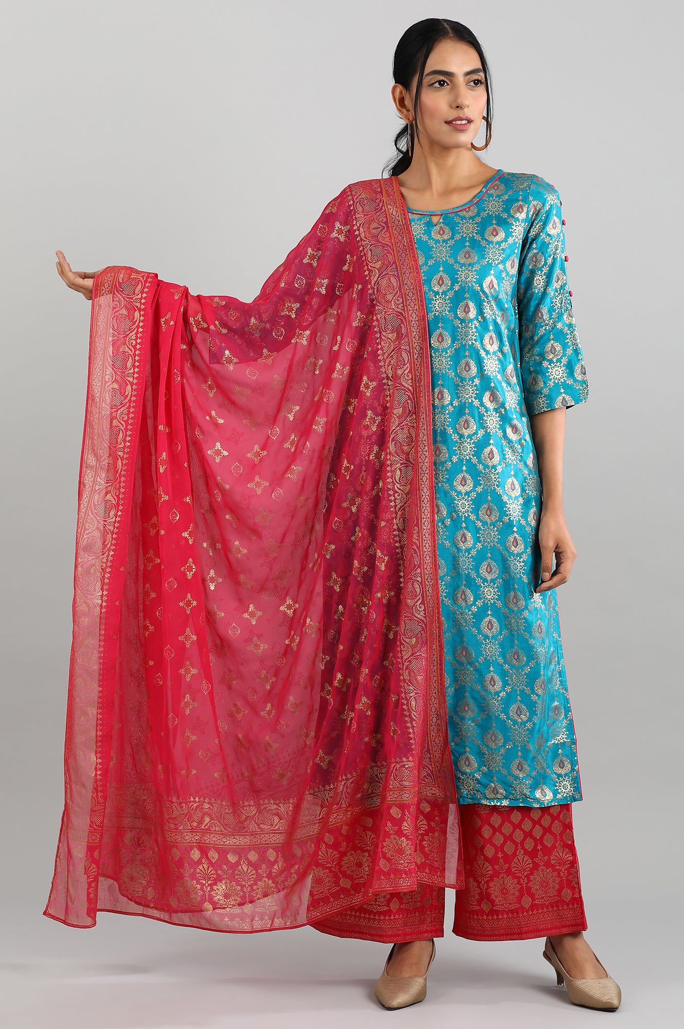 Red Printed Dupatta