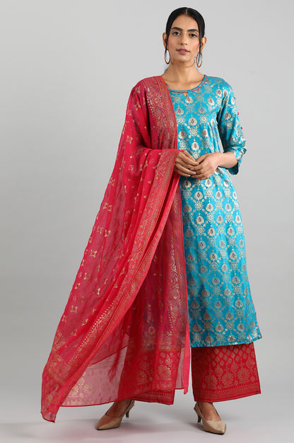 Red Printed Dupatta