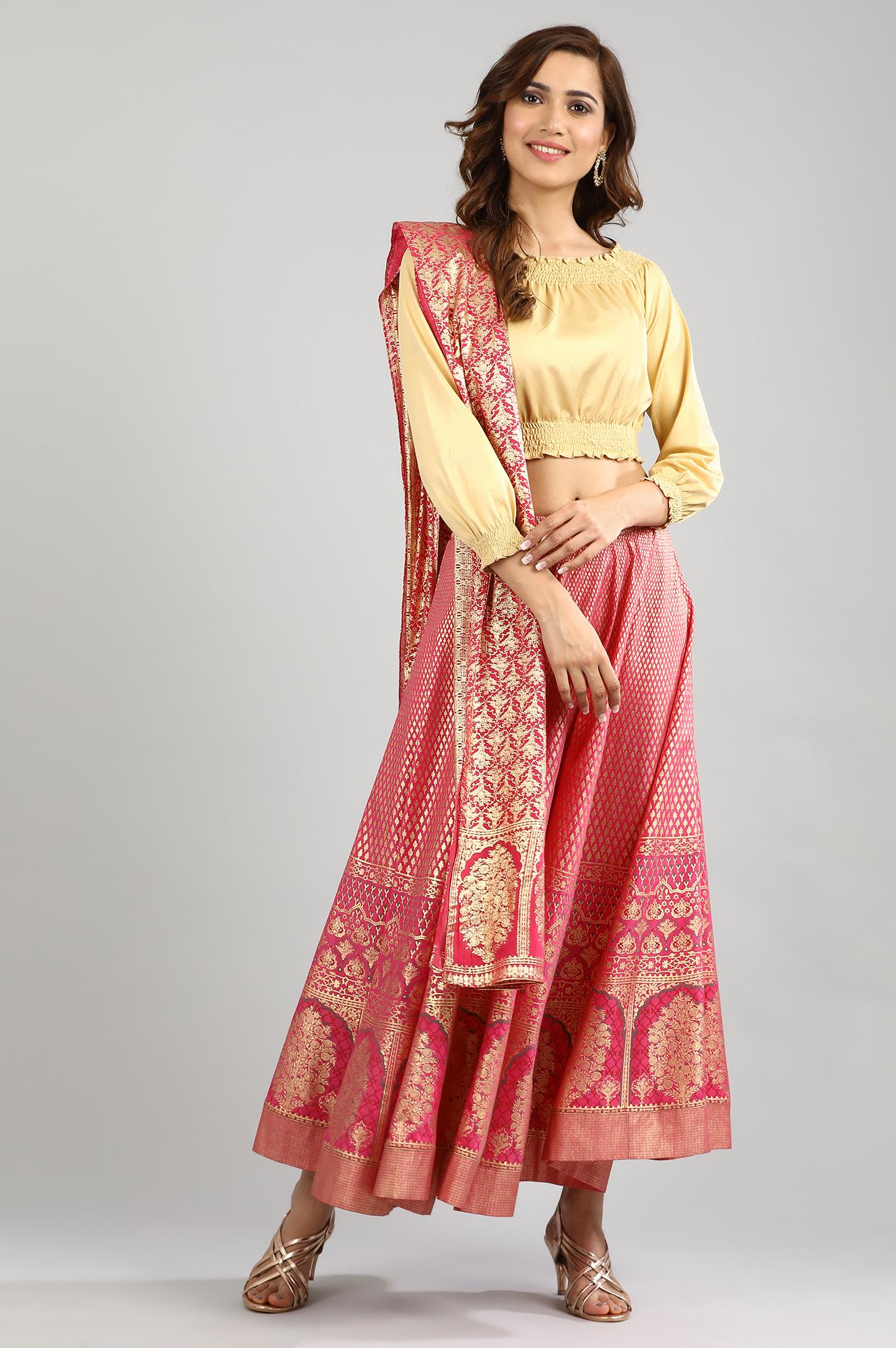 Pink Printed Dupatta