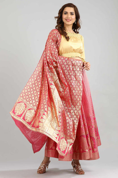 Pink Printed Dupatta