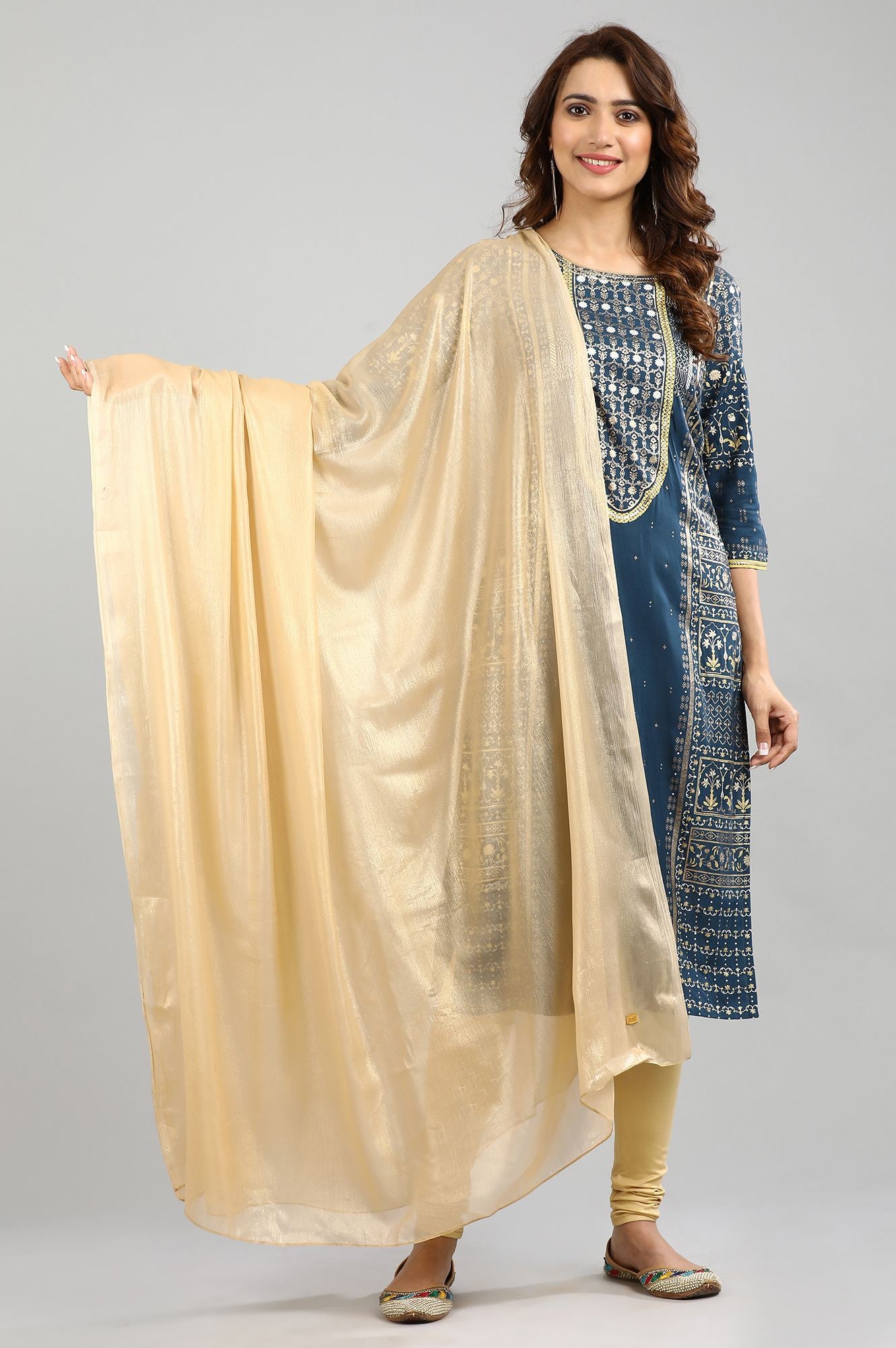 Yellow Printed Dupatta