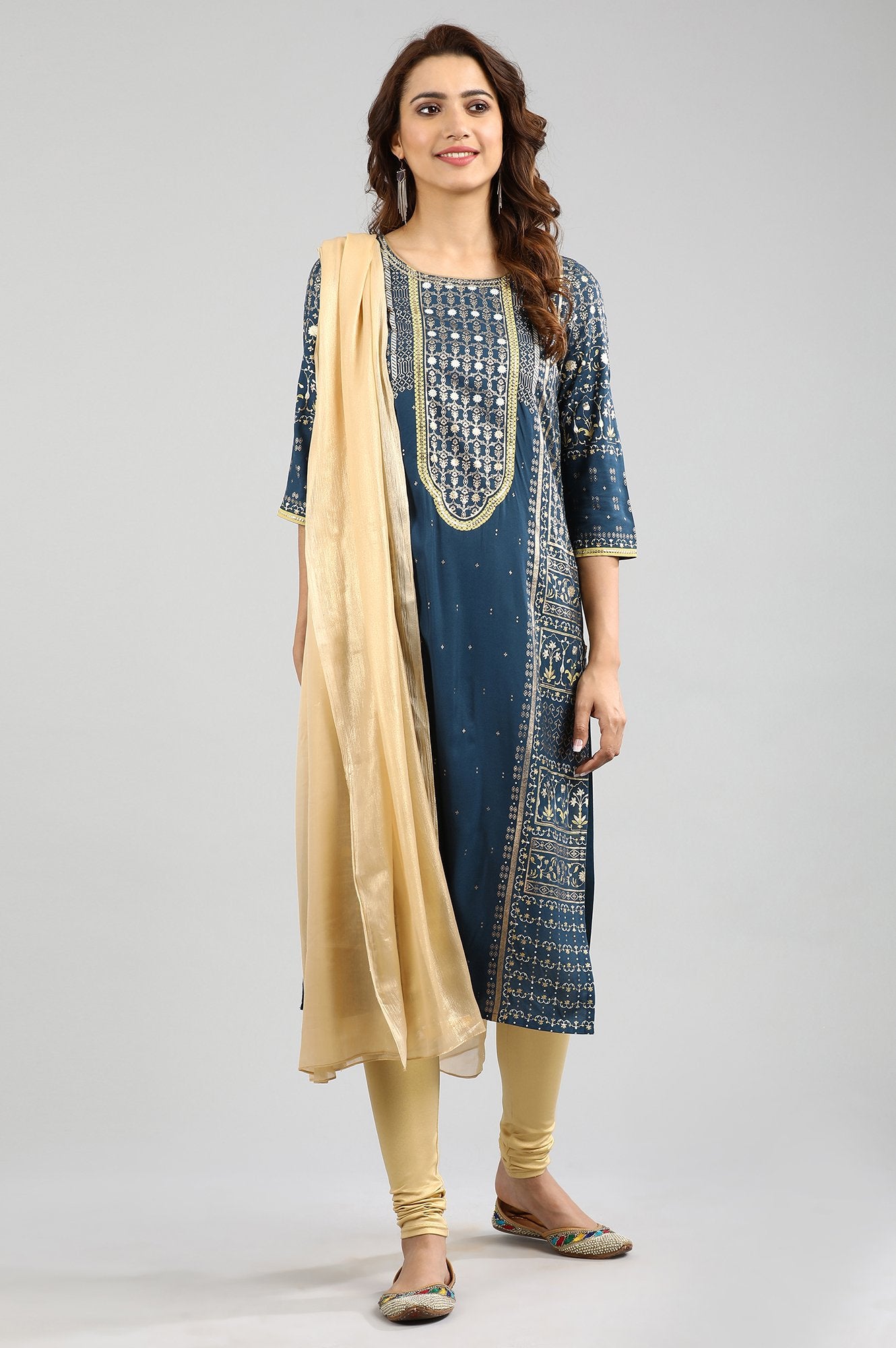 Yellow Printed Dupatta