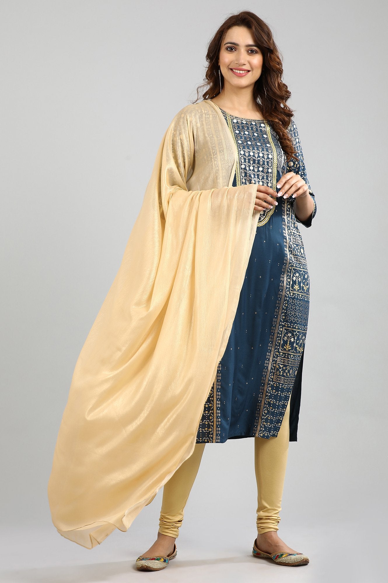 Yellow Printed Dupatta